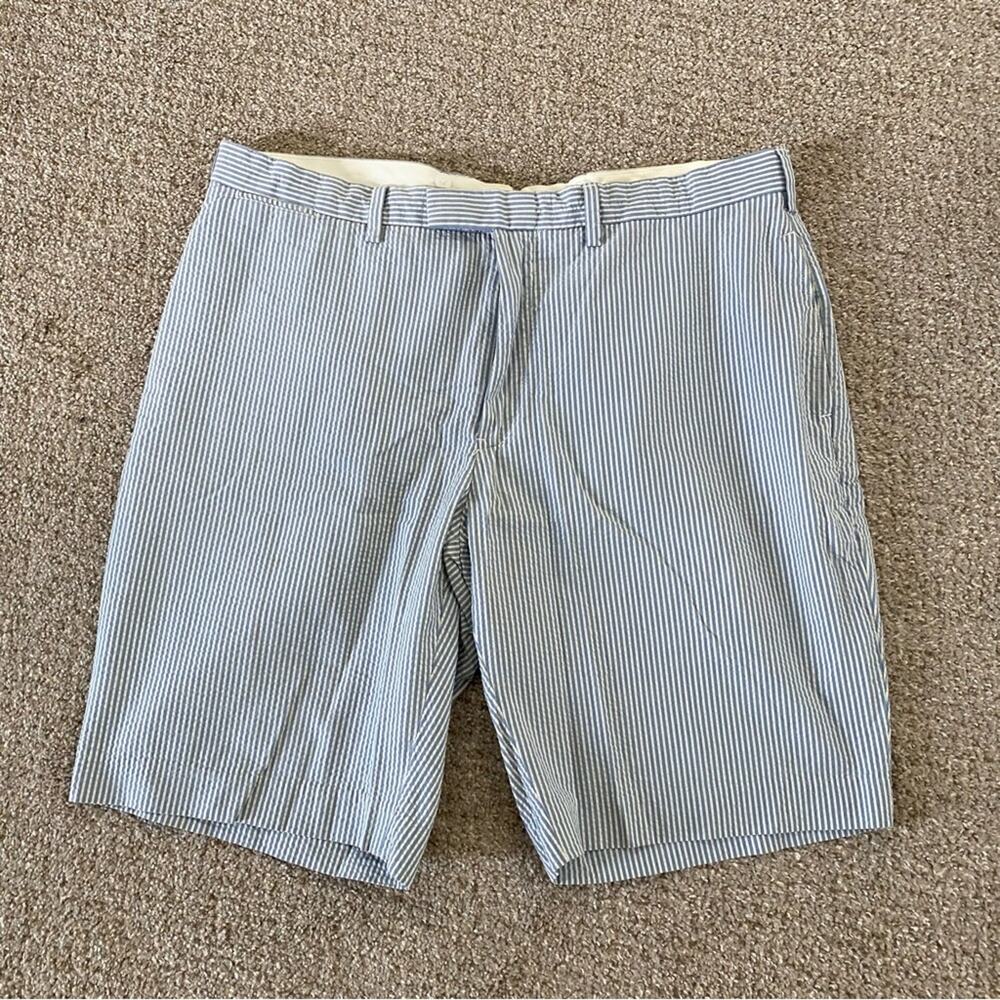 Polo Ralph Lauren Shorts Mens 40* Seersucker Loose Flat Preppy Golf Summer
